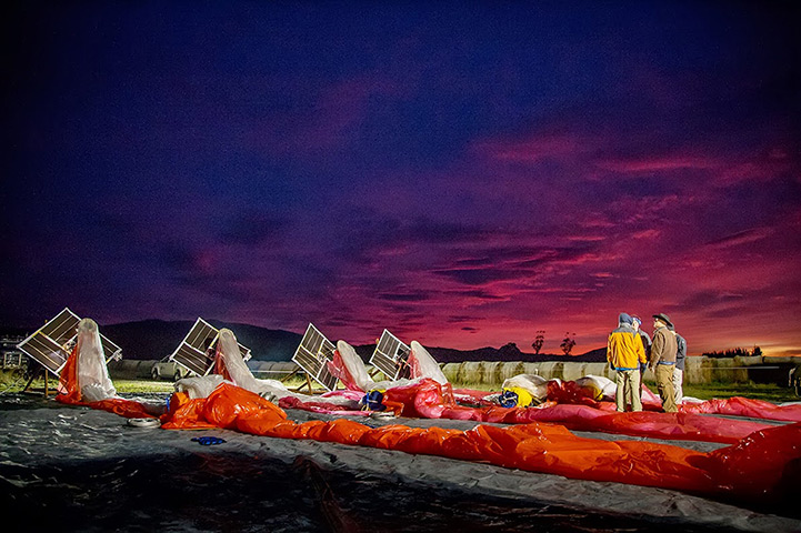 The solar panels which will power the high altitude ballons